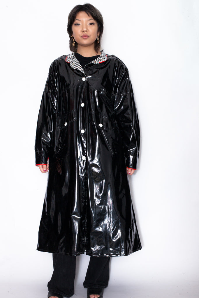 Vintage 90s PVC Leather Trench Coat – Not Too Sweet