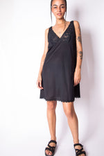 Vintage 90s Y2K Black Lace Slip Dress