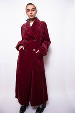 Vintage 90s Emporio Armani Red Velvet Coat