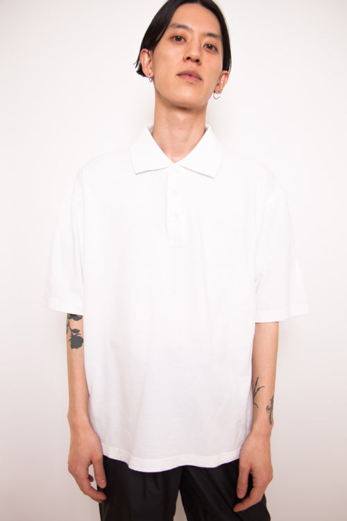 Vintage 90s Fendi White Oversized Polo Shirt